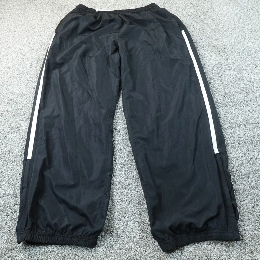 VTG Nike Pants Mens 2XL Black Swoosh Baggy Warmup Track Windbreaker Gym Y2K 00s